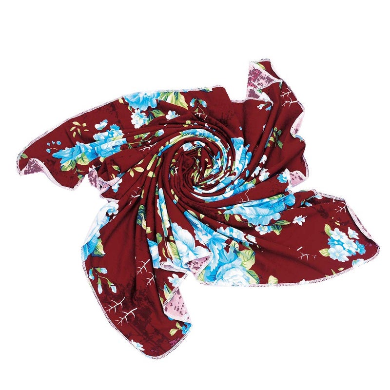 Galabloomer Newborn Receiving Blanket Headband Set Baby Flower Rose Swaddle with Big Bow (Burgundy) - Image 3