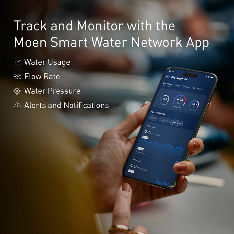 MOEN Moen Flo Smart Water Monitor and Automatic Shutoff Sensor, Wi-Fi Connected Water Leak Detector for 1-Inch Diameter Pipe, 900-006  - Image 3