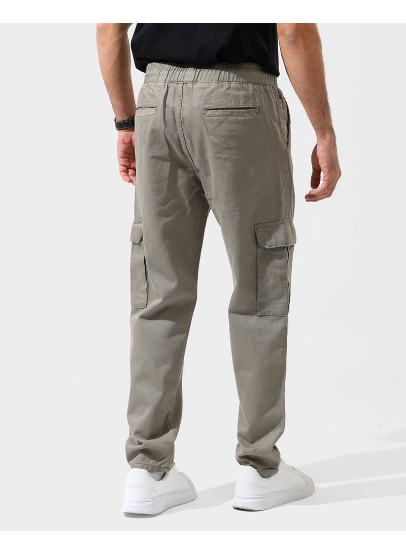 دوت بنطلون رجالي جبردين كارغو بكمر استك ورباط - Image 4
