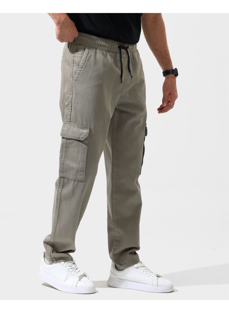 دوت بنطلون رجالي جبردين كارغو بكمر استك ورباط - Image 2