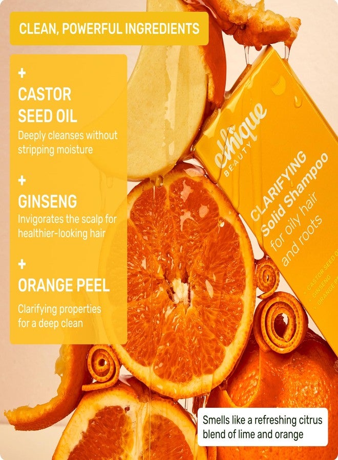 Ethique Clarifying Shampoo Bar for oily hair with Castor Oil - Plastic-Free, Vegan, Cruelty-Free, 3.88 oz - Formerly St. Clements - Image 4