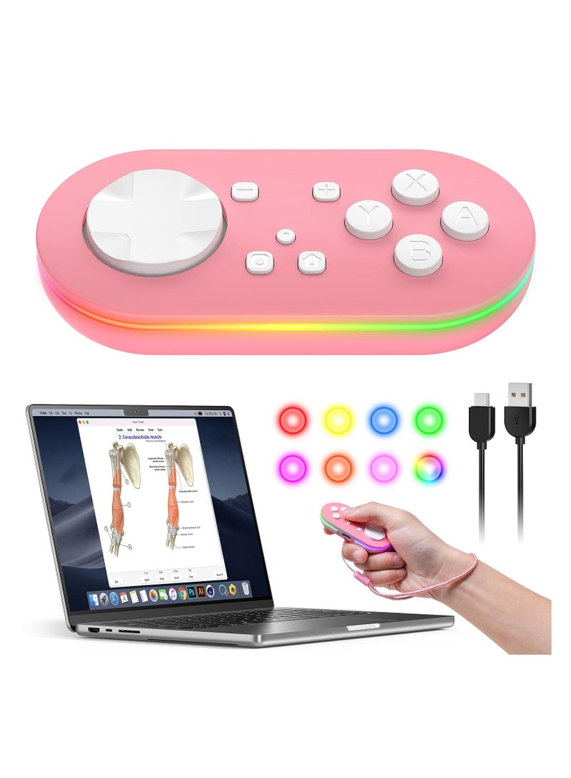 Wireless Bluetooth Remote Game Controller Key Chain Sized Mini Controller for Anki App-Gamepad Sized Mini Controller for Switch-Windows-Android-MacOS with Cable and Strap