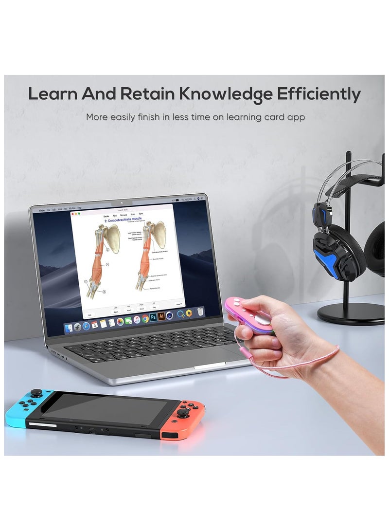 Wireless Bluetooth Remote Game Controller Key Chain Sized Mini Controller for Anki App-Gamepad Sized Mini Controller for Switch-Windows-Android-MacOS with Cable and Strap