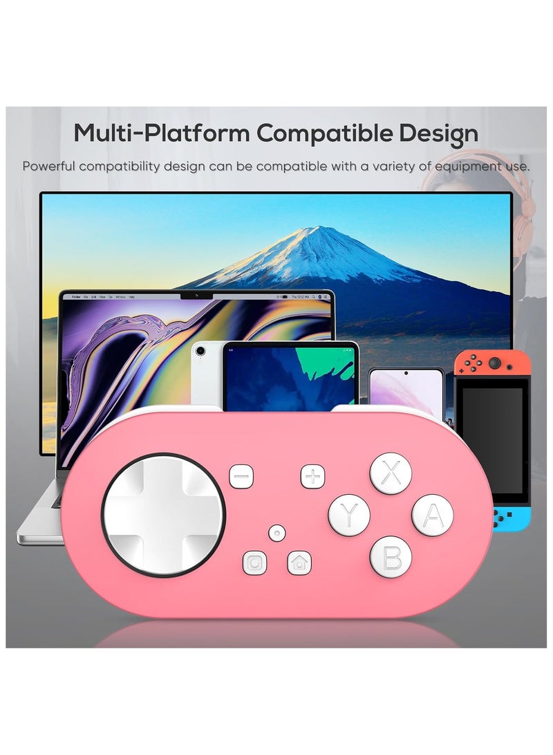 Wireless Bluetooth Remote Game Controller Key Chain Sized Mini Controller for Anki App-Gamepad Sized Mini Controller for Switch-Windows-Android-MacOS with Cable and Strap
