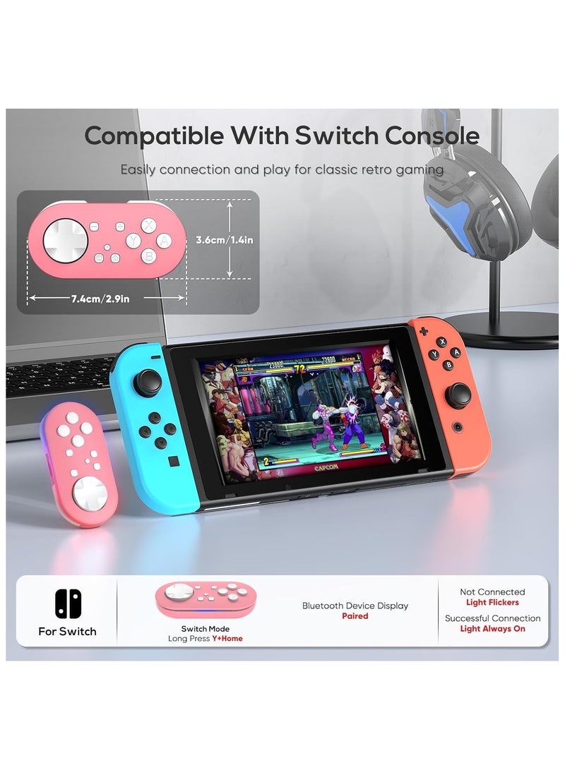 Wireless Bluetooth Remote Game Controller Key Chain Sized Mini Controller for Anki App-Gamepad Sized Mini Controller for Switch-Windows-Android-MacOS with Cable and Strap