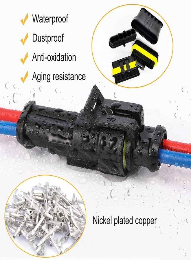 Twippo 372Pcs Waterproof Automotive Electrical Connectors Quick Connect Wire Connectors Automotive 1/2/3/4/5/6 Pin Connectors Kit (18 Sets) - Image 3