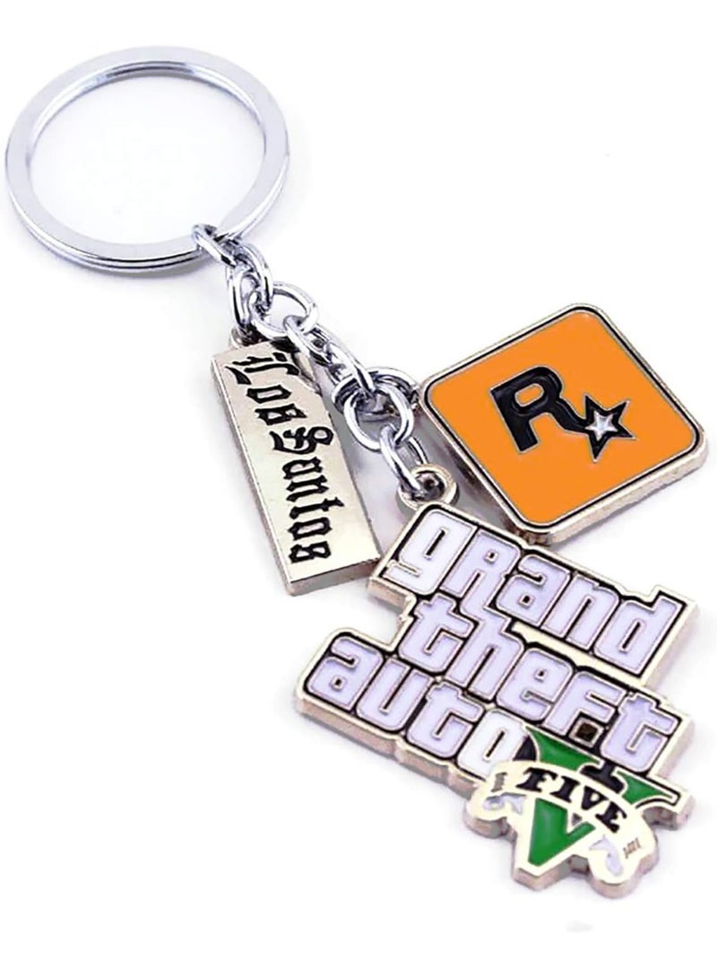 Rockstar Games Multi Pendant Gaming Key Holder Game GTA V Grand Theft Auto 5 Keychain For Fans Key Chain Key Ring - Image 1