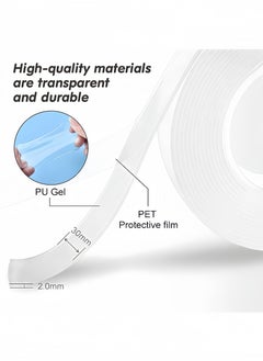 fantasize Nano Grip Tape 3M Double-Sided Adhesive Strips - Reusable, Washable and Traceless for Kitchen, Bathroom and Home (3cm x 2mm) - Removable Strong Hold  - Image 2