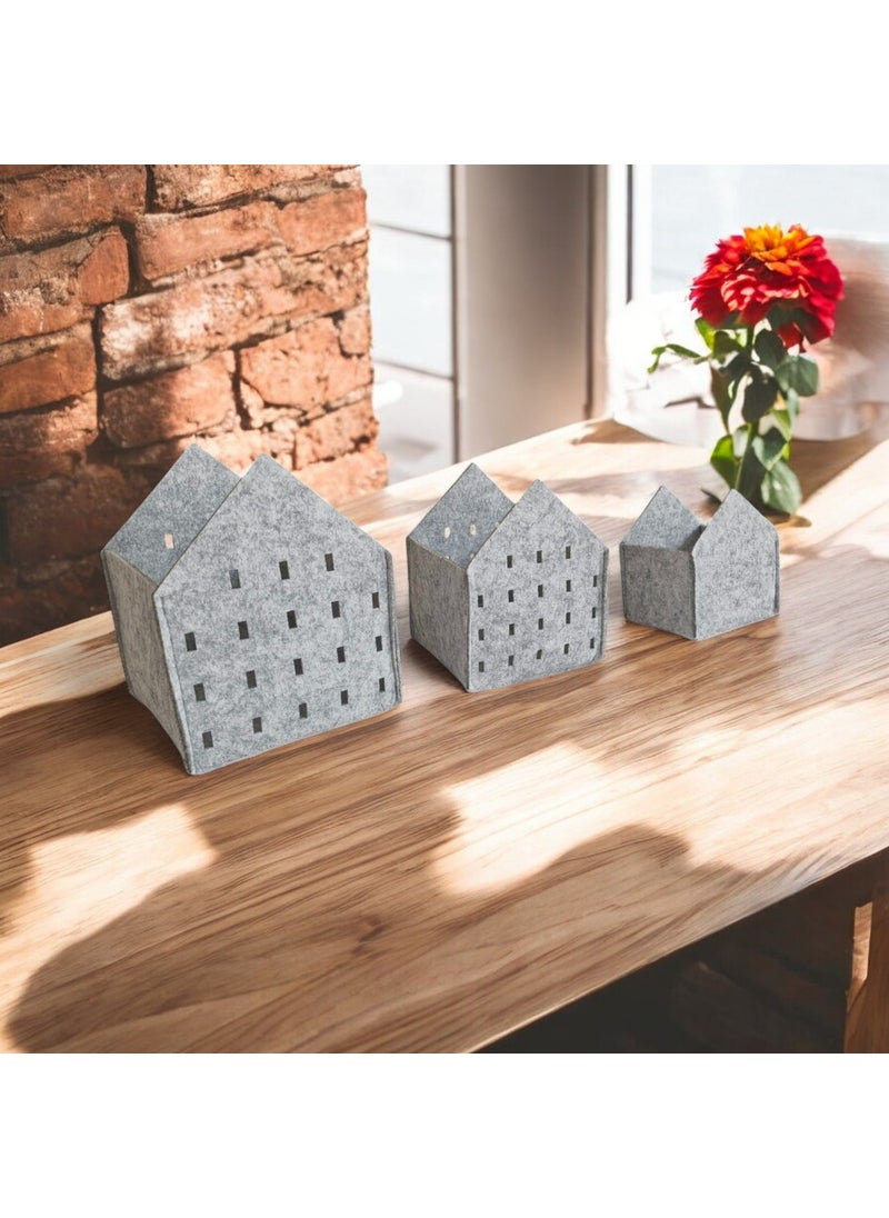 Next Craft Decorative Box Organizer Storage Box Basket 3 Pieces 3mm Felt  - Image 1