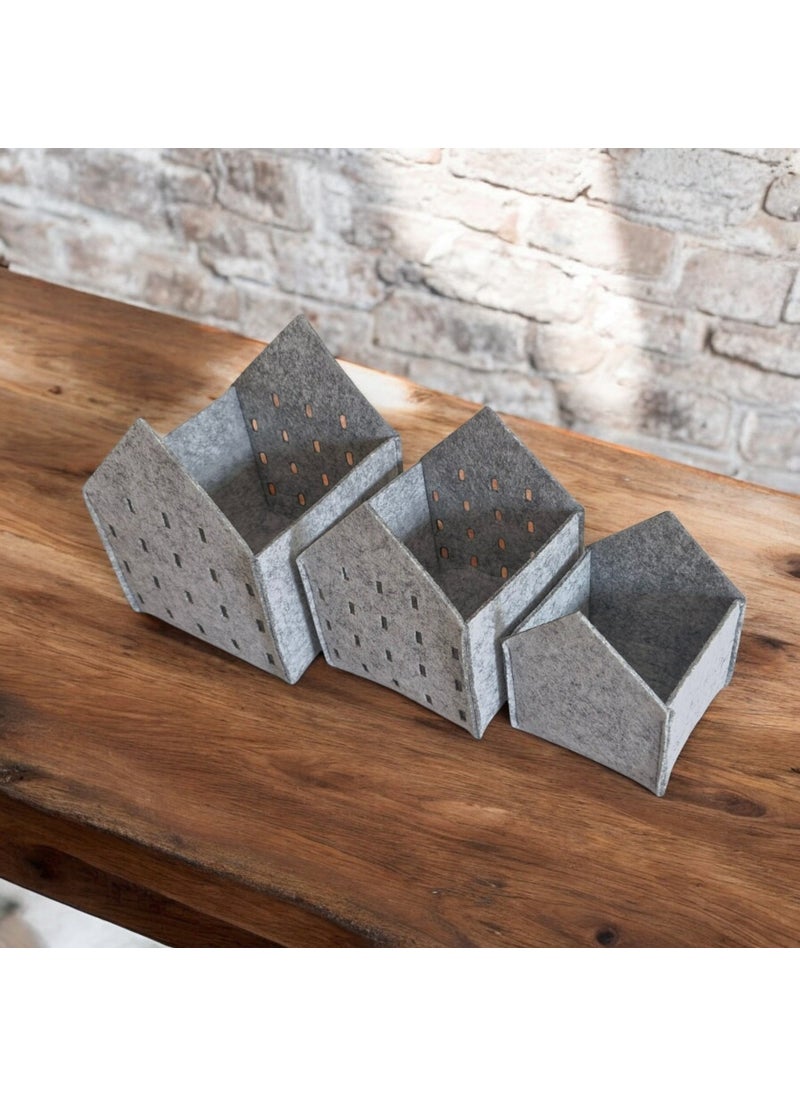 Next Craft Decorative Box Organizer Storage Box Basket 3 Pieces 3mm Felt  - Image 4