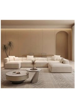 KARNAK Karnak Molly U Shape Sofa For A Modern Lounge And Cozy Corner Linen Fabric Beige  - Image 3