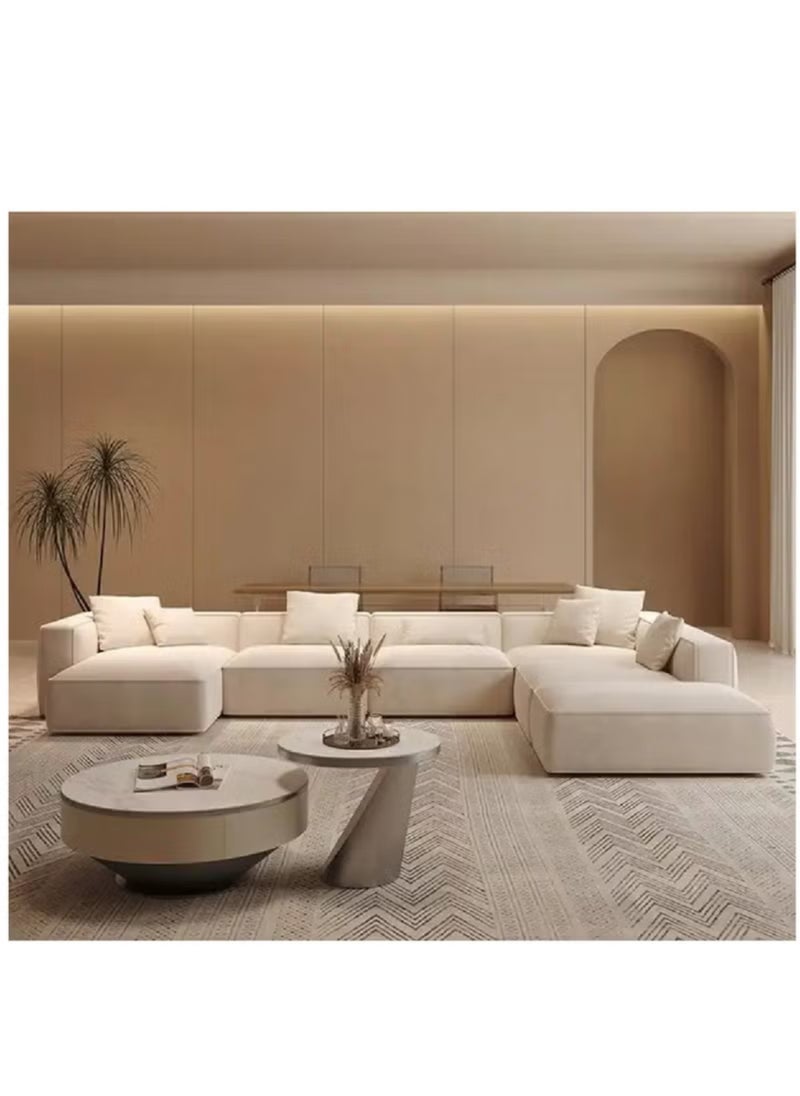 KARNAK Karnak Molly U Shape Sofa For A Modern Lounge And Cozy Corner Linen Fabric Beige  - Image 3