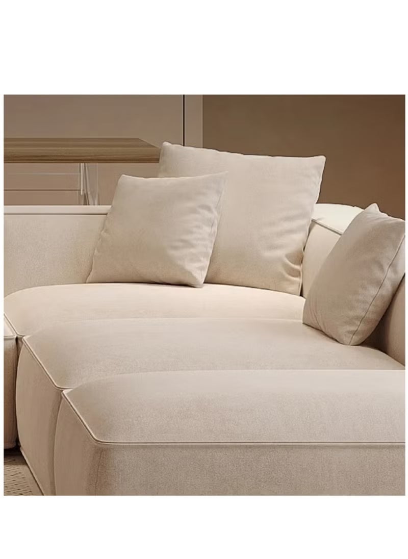 KARNAK Karnak Molly U Shape Sofa For A Modern Lounge And Cozy Corner Linen Fabric Beige  - Image 4