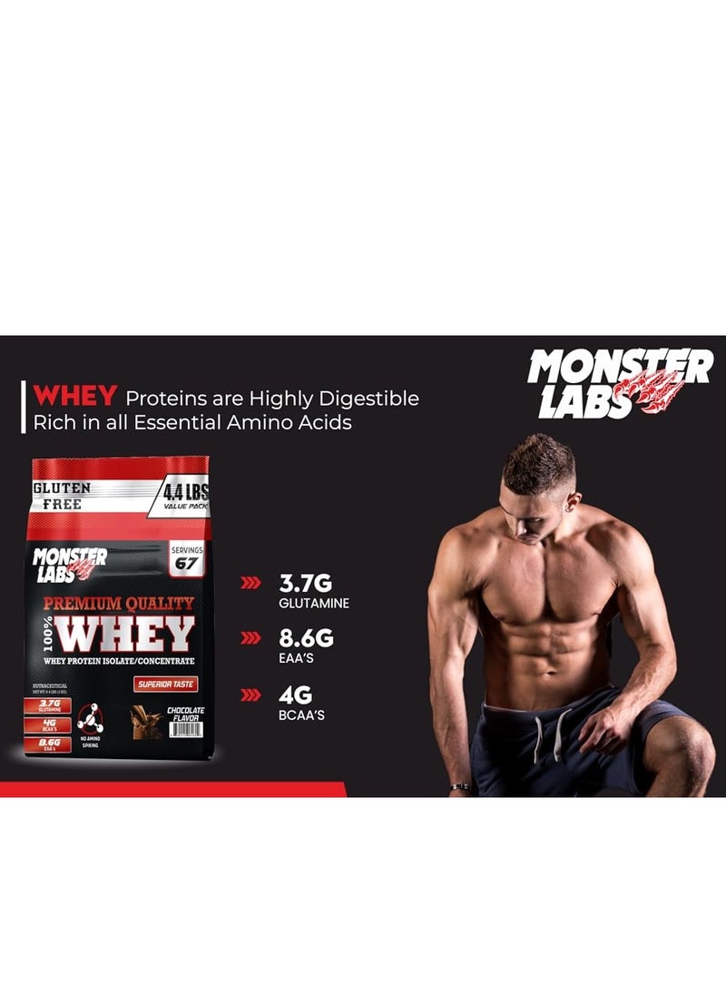 بروتين مصل الحليب بنسبة 100% من Monster Labs، مصدر أساسي معزول، 20 جرامًا من البروتين لدعم العضلات والتعافي - كافيه برازيل، 4.4 أرطال (67 حصة)  - Image 4