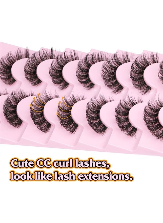 Goddvenus Lashes Natural Look False Eyelashes D Curl 16mm Lashes 3D Wispy Faux Mink Eyelashes with Clear Band Fake Eye lashes 7 Pairs by Goddvenus - Image 3