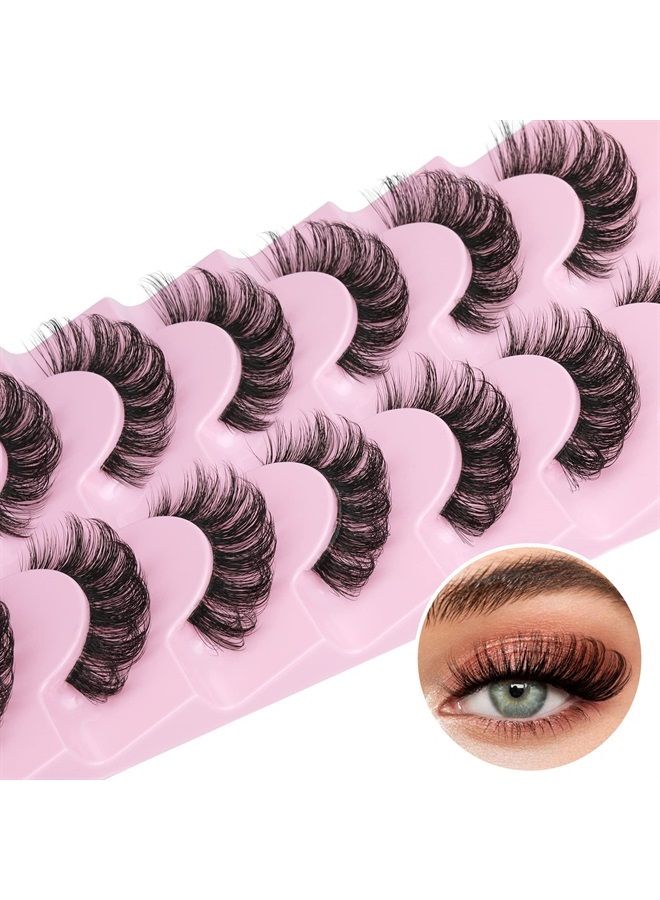 Goddvenus Lashes Natural Look False Eyelashes D Curl 16mm Lashes 3D Wispy Faux Mink Eyelashes with Clear Band Fake Eye lashes 7 Pairs by Goddvenus - Image 4