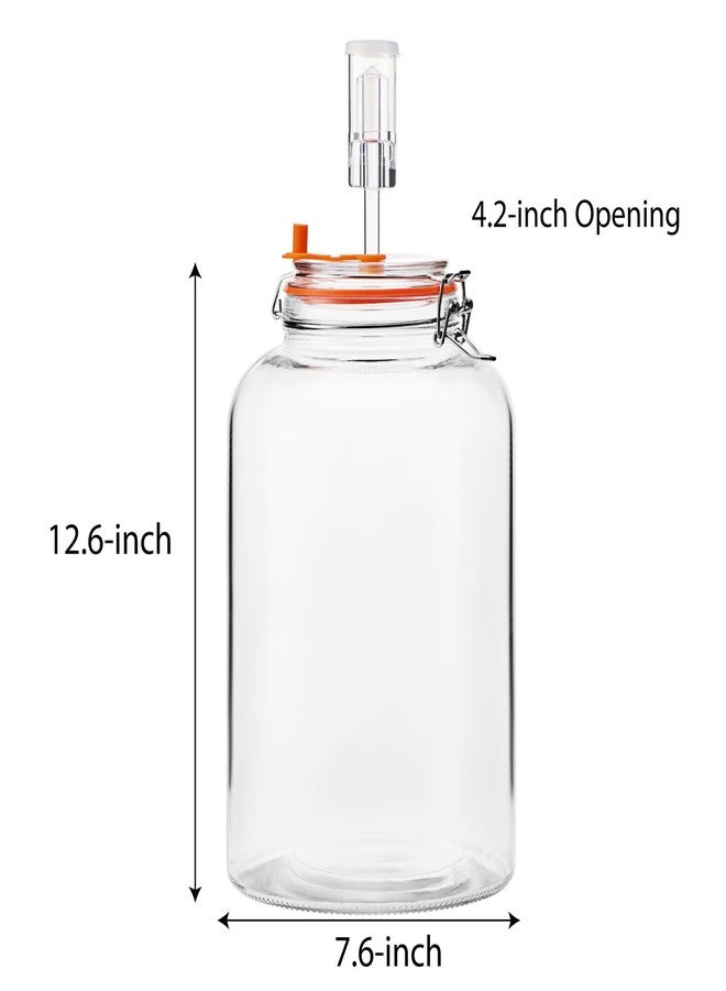 Glolaurge 1Pack Fermentation Jar, 2Gallon Wide Mouth Glass Fermenting Kit with Airlocks for Making Sauerkraut, Kimchi, Pickles, Mead, Cider & More - Image 2