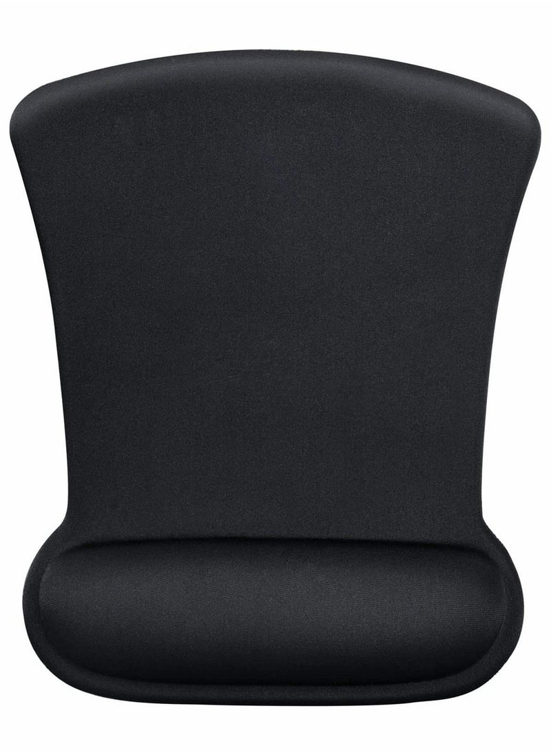SYOSI - Ergonomic Mouse Pad with Wrist Support Gel Mouse Pad with Wrist Rest, Comfortable Computer Mouse Pad for Laptop, Pain Relief Mousepad with Non-slip PU Base for Office and Home (9.8 x 7.8 in, Black) - Image 1