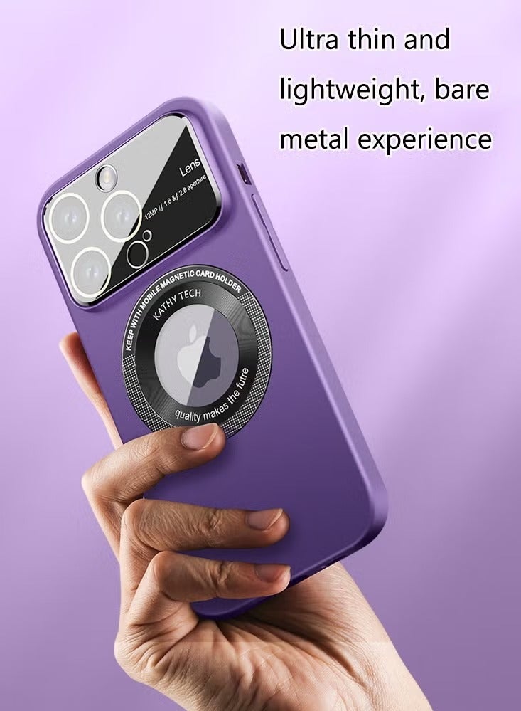 Magnetic Case for iPhone 15 Pro Max Ultra Thin Cover with Lanyard Purple - Image 4