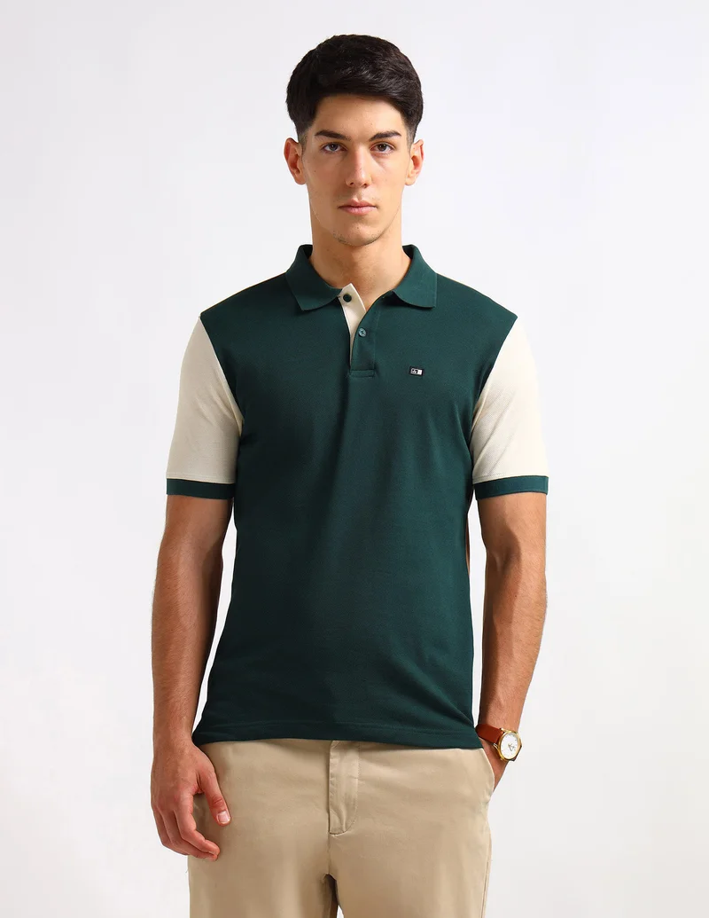 Arrow Colourblocked Regular Fit Polo Shirt
