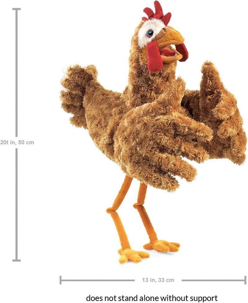 Folkmanis Chicken Two-Handed Puppet - Interactive Plush Toy for Kids - Image 3