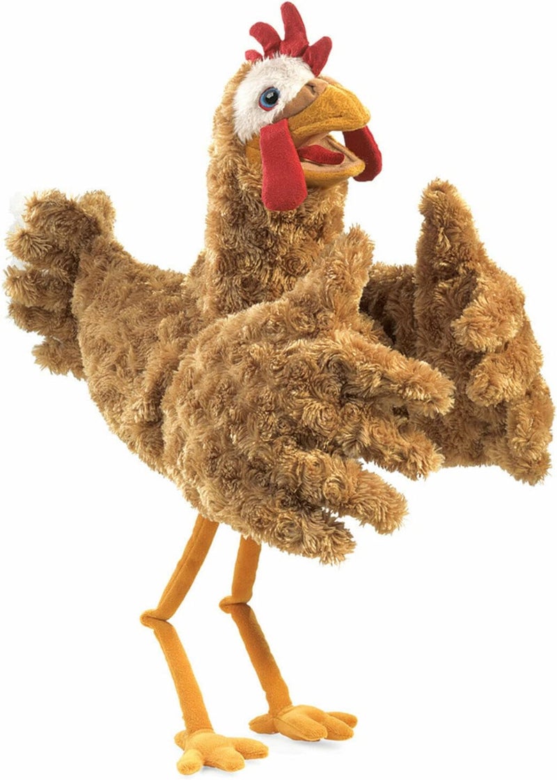 Folkmanis Chicken Two-Handed Puppet - Interactive Plush Toy for Kids - Image 1
