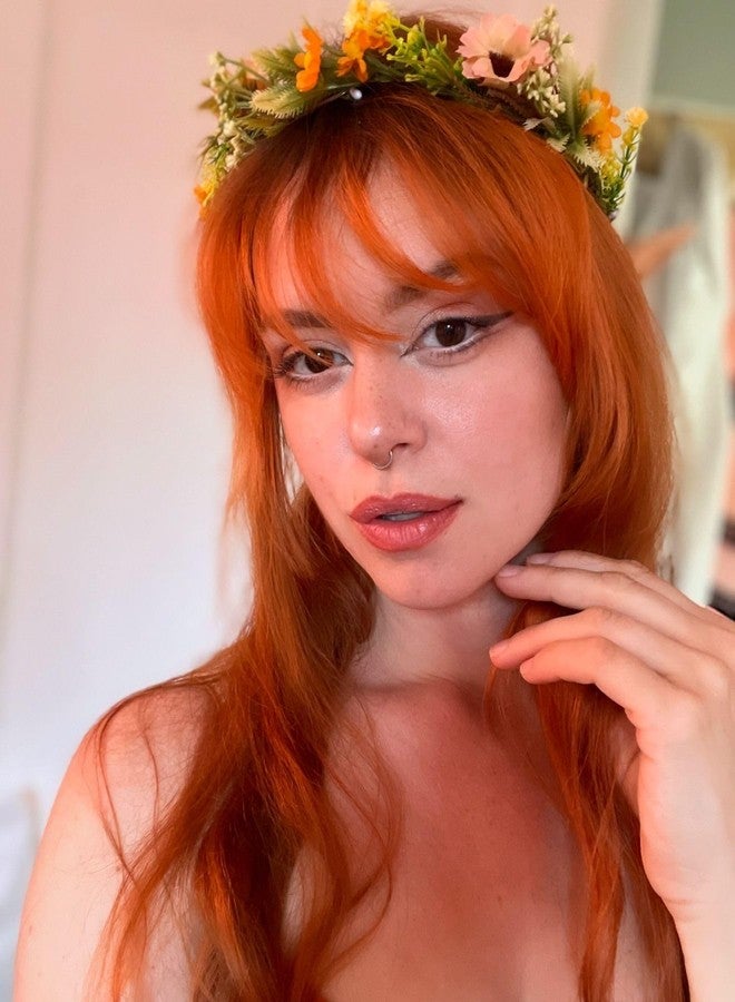 FRESHME Renaissance Mushroom Elf Ears with Crown - Butterfly Flower Headpiece Set Fairy Forest Mushroom Pixie Ears and Elf Floral Woodland Crown for Women Renfaire Wedding Halloween Cosplay Bridal Photo Shoot - Image 4