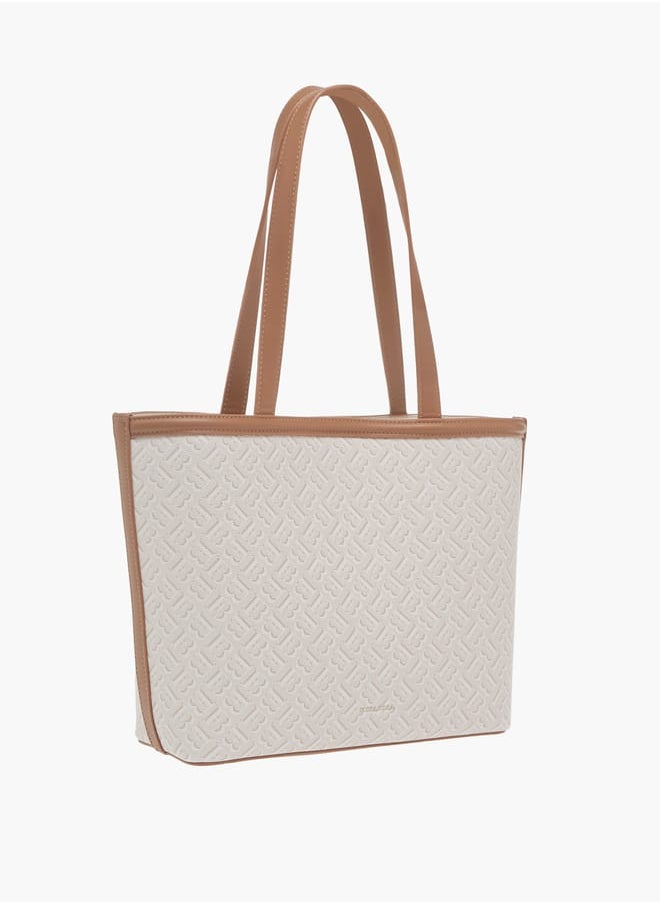Flora Bella By Shoexpress Womens Monogram Textured Tote With Crossbody Bag And Detachable Coin Pouch  - Image 2