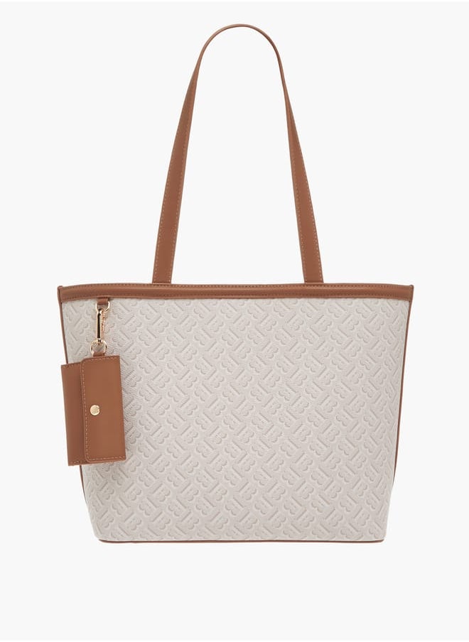 Flora Bella By Shoexpress Womens Monogram Textured Tote With Crossbody Bag And Detachable Coin Pouch  - Image 1