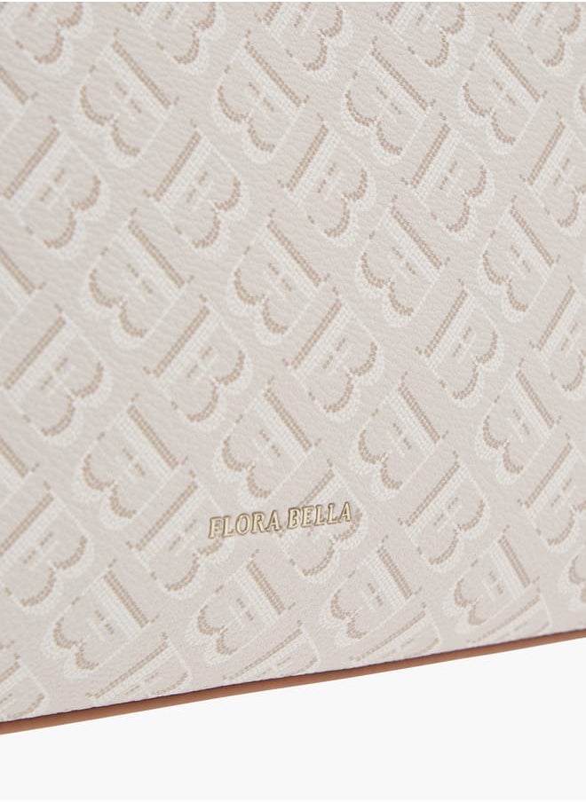 Flora Bella By Shoexpress Womens Monogram Textured Tote With Crossbody Bag And Detachable Coin Pouch  - Image 3