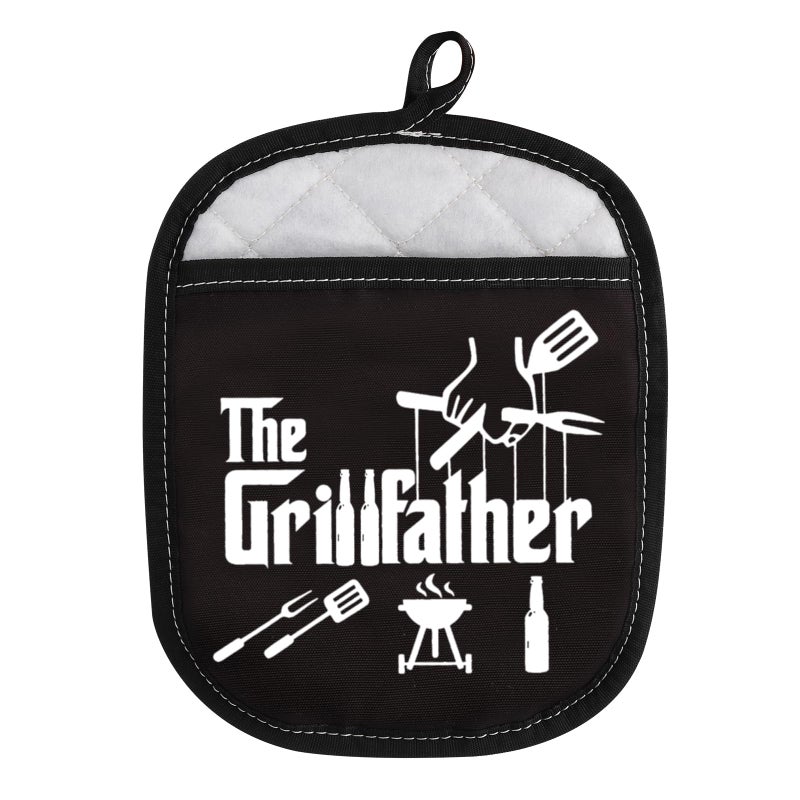 WCGXKO Grill Master BBQ Lover Gift Funny Potholder for Dad Grandpa The Gr