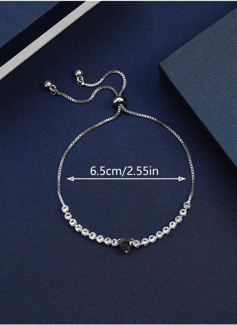 Equal - Luxury & Elegant Women's Silver Plated Bracelet Cubic Zirconia - Image 1