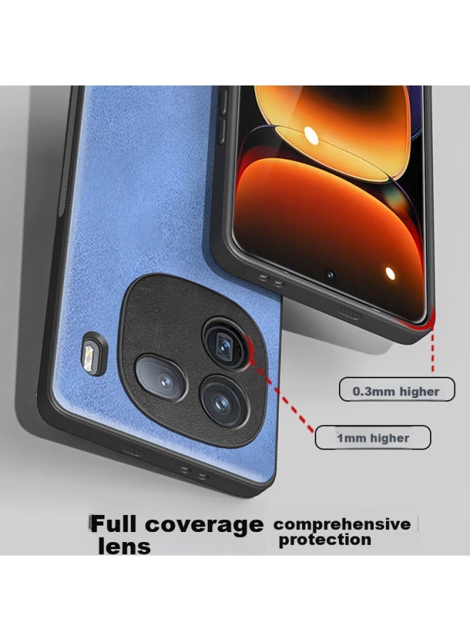 Hotfire غطاء هاتف هوتفاير لجهاز Iqoo 12 Pro، غطاء واقي Vivo Iqoo 12 Pro، غلاف سيليكون مطور يشبه جلد الحمل غير اللامع لحماية كاملة للرجال والنساء - أسود منتصف الليل - Image 3