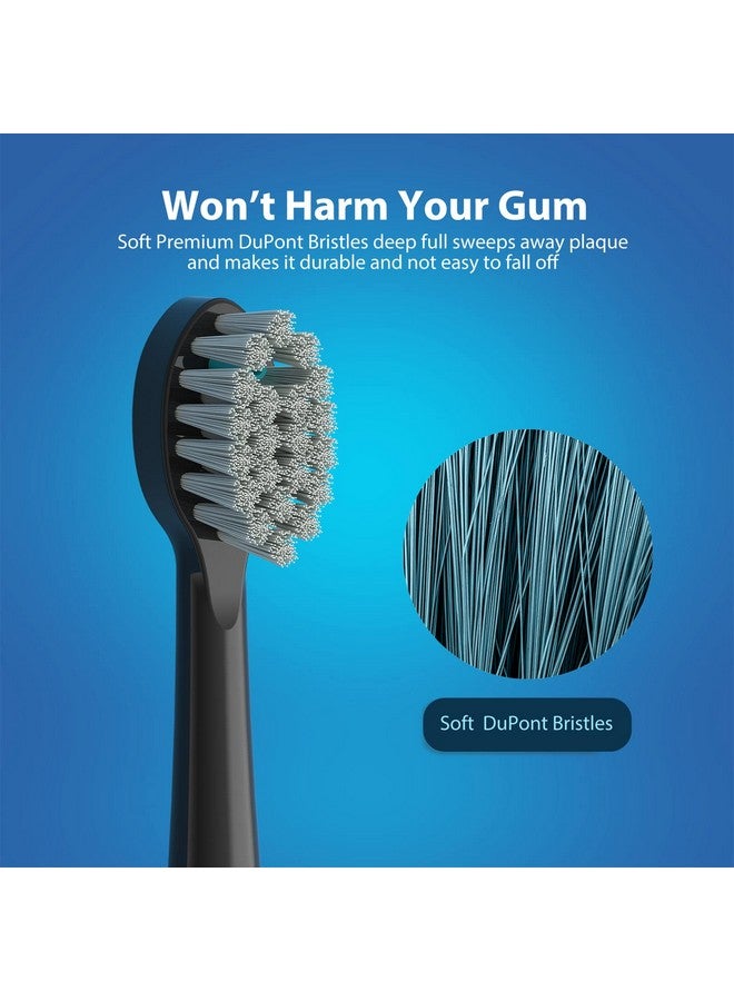 ZoCCee Replacement Brush Heads For Waterpick Sonic Fusion 2.0 Flossing Toothbrush With Cover, Compact, 5 Count Black, Soft Bristles - Image 3