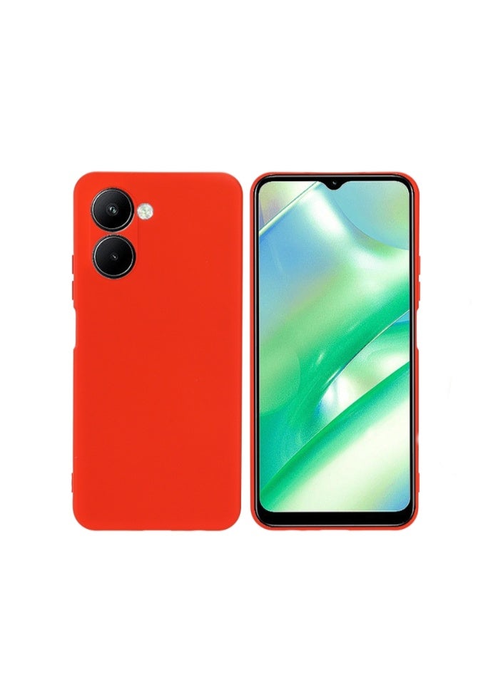 Compatible with Back silicone case For Oppo realme C33 - Red