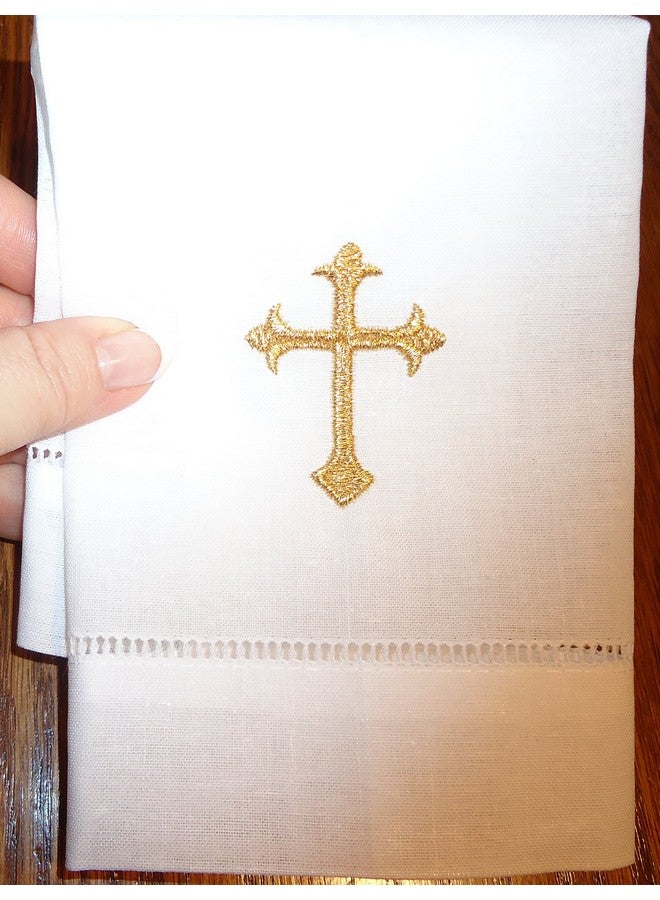 Integrity Designs Baby Baptism Cloth with Gold Cross - Image 1