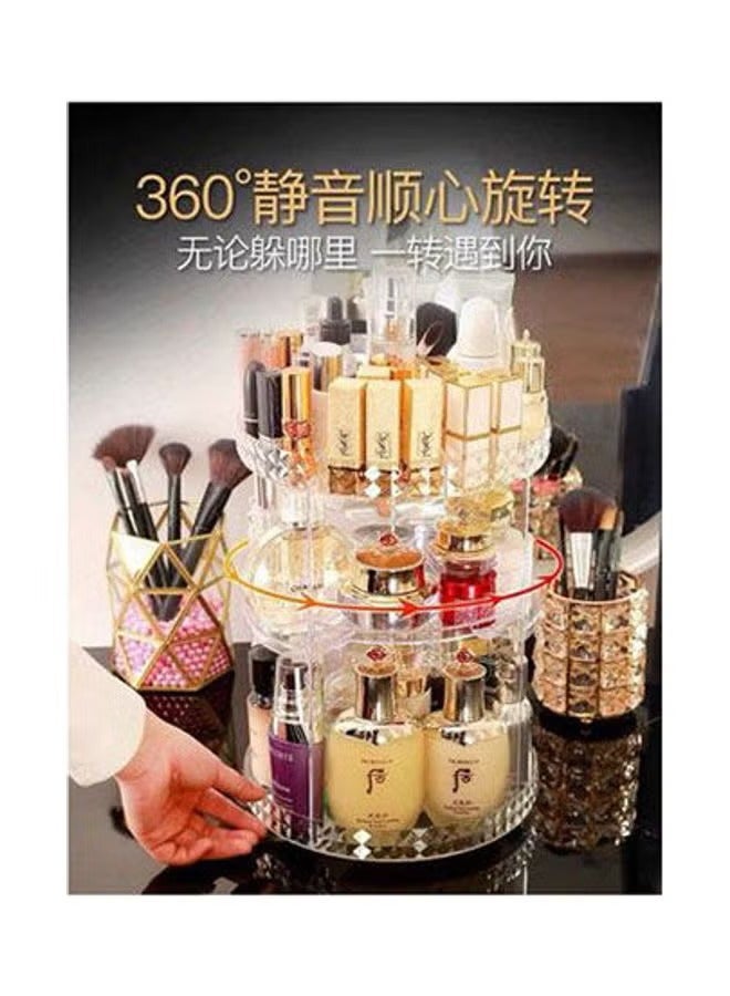 general 360 Rotating Makeup Organizer Adjustable Cosmetic Storage Display Case Large Capacity Cosmetic Shelf Acrylic Clear - Image 3