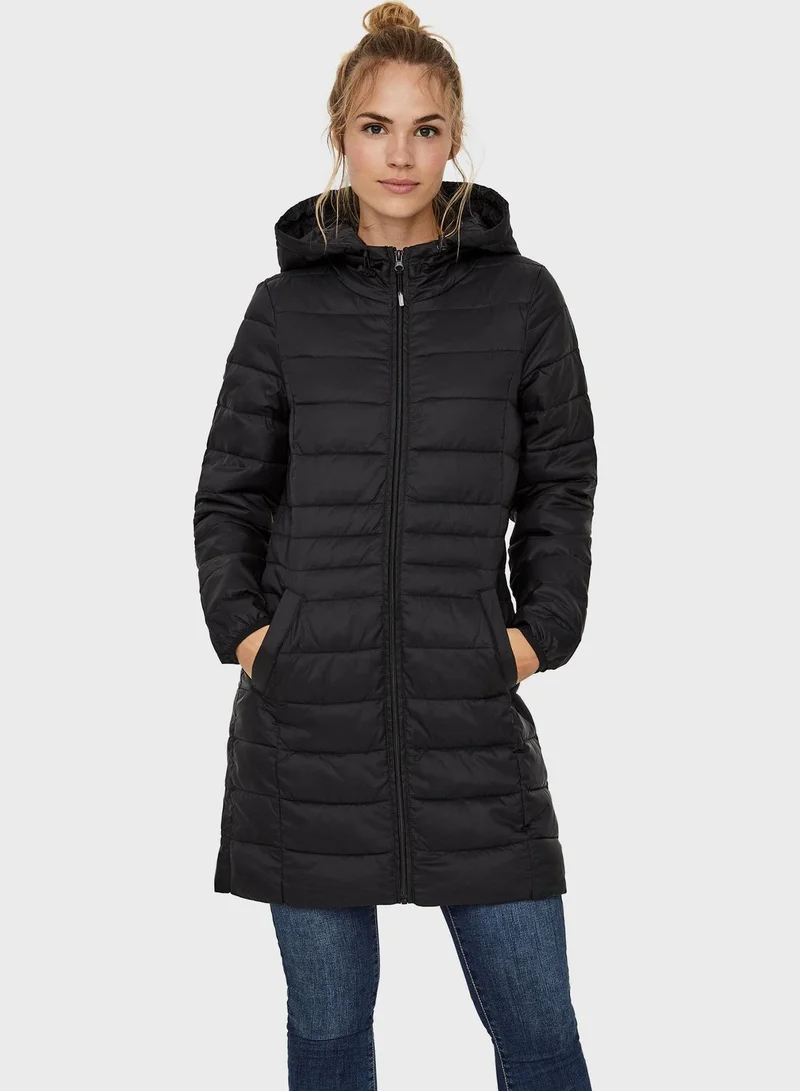 VERO MODA Longline Puffer Hooded Jacket