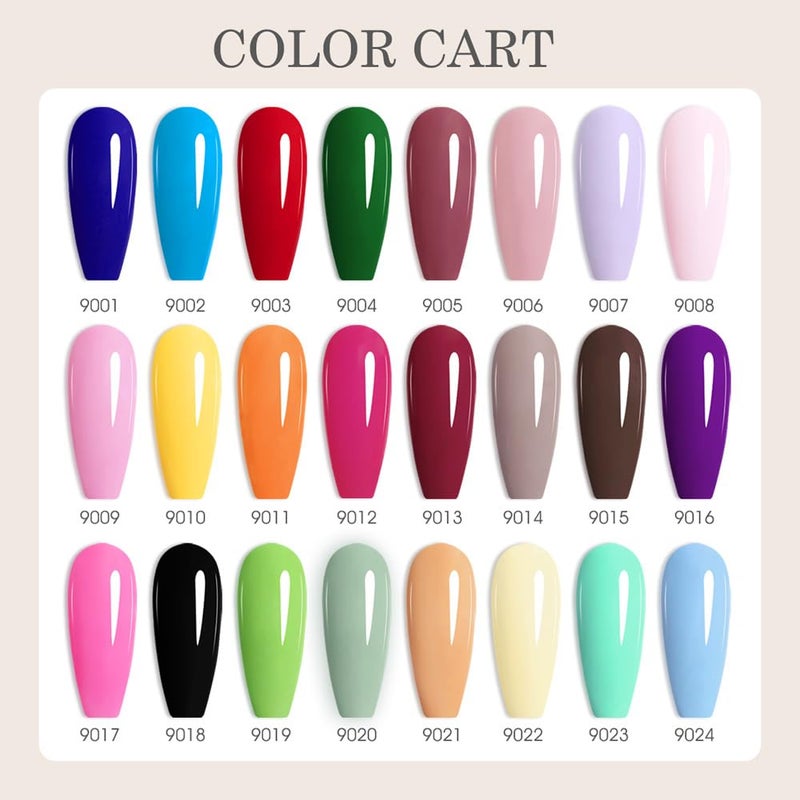 CANNI CC1 30Pcs 9ML Hema-free Gel Nail Polish Set, Black Pink Nude Red Blue Green Gel Polish Kit Color Soak Off LED Nail Gel Polish Set Nail Art Starter Manicure Salon DIY at Home - Image 3