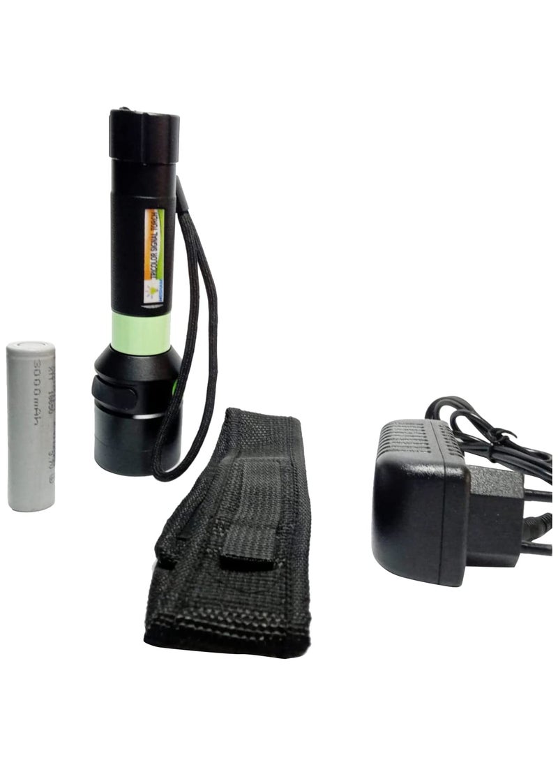 Hesham - Tricolor RedGreenWhite Rechargeable Signal Torch Light 5W Q5 CREE LED 1KM Range HISRGW001 - Image 1