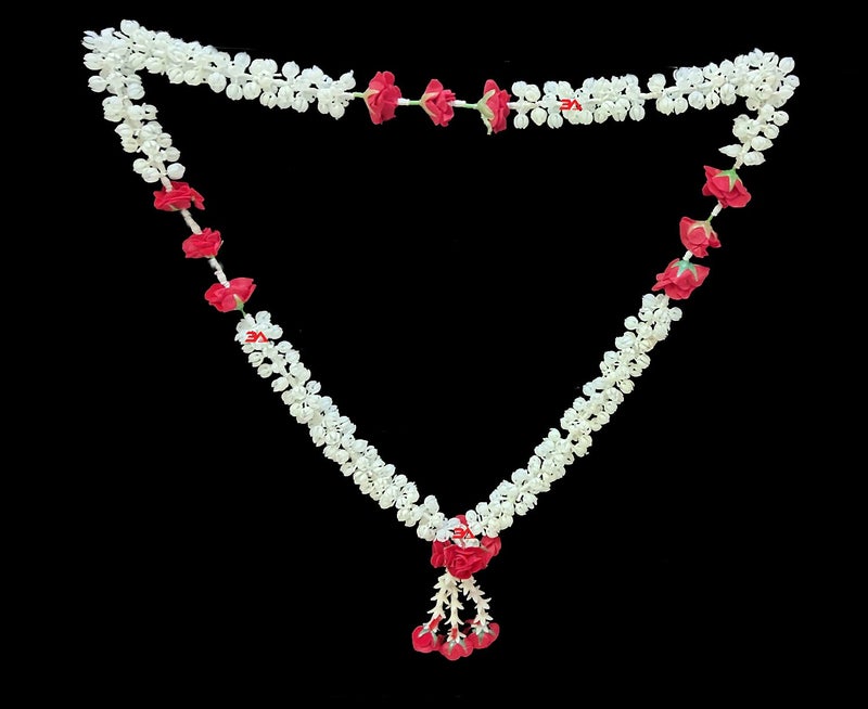 3A Featuretail Artificial Mix Flowers Garland, Artificial Phool Mala for Photo Frame Decoration (Pack of 1, Jasmine-and-Rose) - Image 2