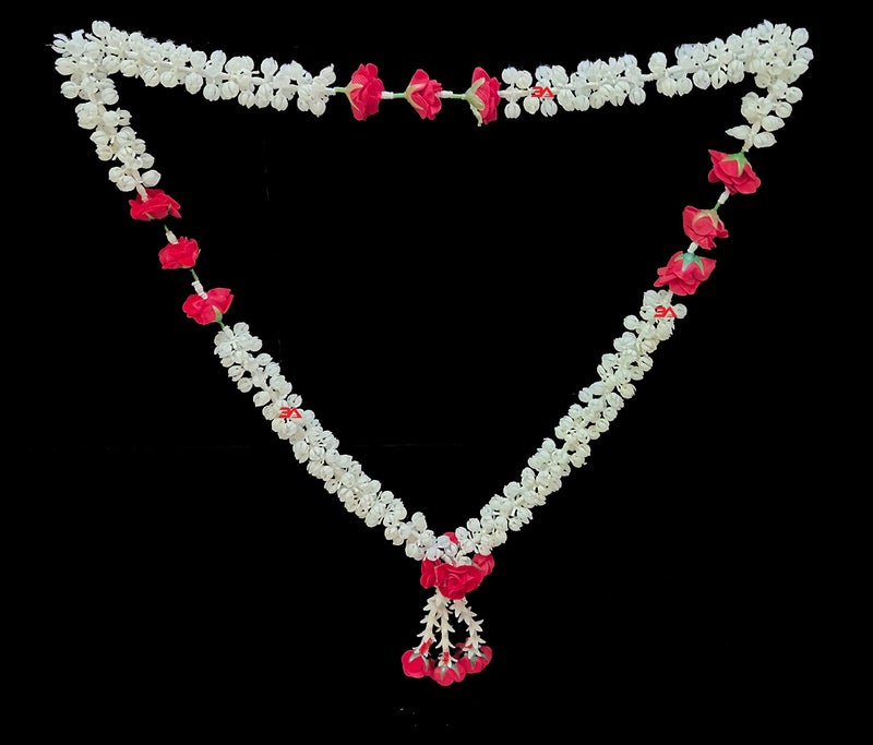 3A Featuretail Artificial Mix Flowers Garland, Artificial Phool Mala for Photo Frame Decoration (Pack of 1, Jasmine-and-Rose) - Image 5