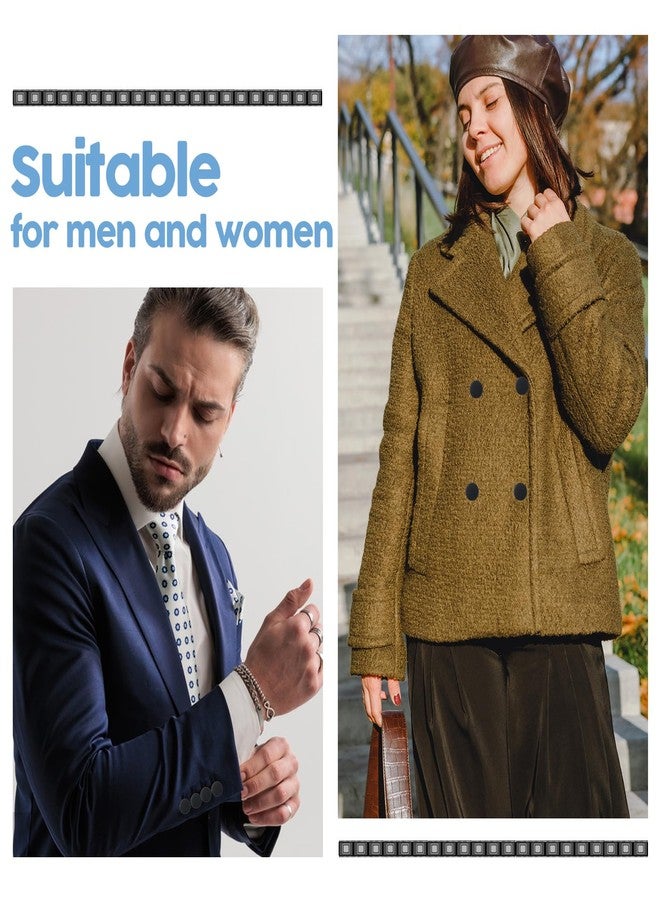 Jeffdad 20mm Fabric Covered Black Buttons, Round Covered Metal Shank Sewing Buttons Vintage Covered Cloth Button for Suits Jacket Dress Blouses(10) - Image 5