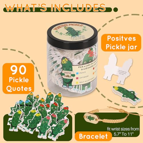MEBRUDY 90 Positive Pickle Affirmation Cards Jar with NFC, Mothers Day Birthday Gifts for Mom, Women, Teenage, Adults, Teachers, Sisters, Friends, Teen Girl Cute Trendy Stuff - Image 4