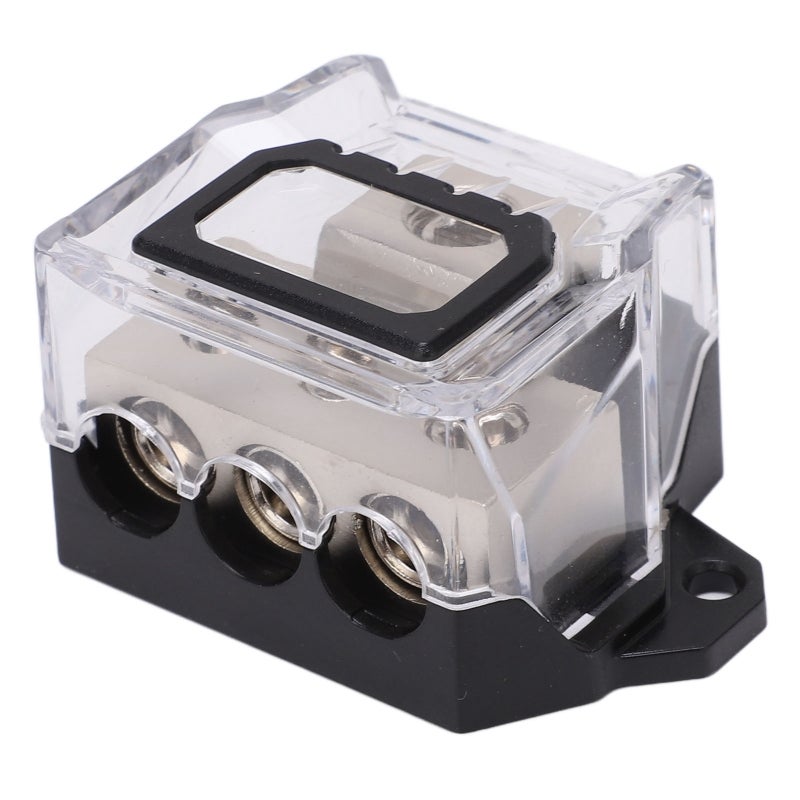 Power Distribution Block: 0 Gauge Input 3 4 Gauge Output Holes - Zinc Alloy Nickel Plated Compact Design Ground Wire Splitter for Car Boat Vehicle Audio Systems - Image 3