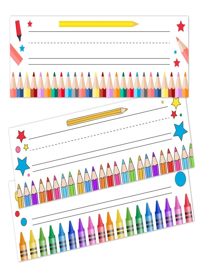 Cazhes Name Tags for Classroom Cubbies, 30 Colorful Name Plates for Desks, Back to School Self Adhesive Name Tags Sticker for Teachers Elementary - A09 - Image 1