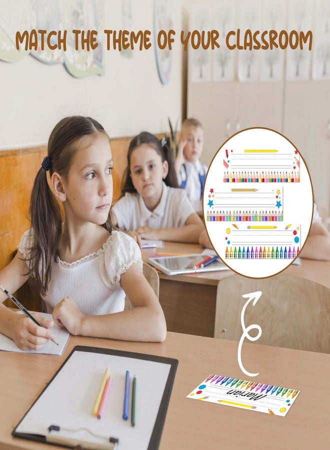 Cazhes Name Tags for Classroom Cubbies, 30 Colorful Name Plates for Desks, Back to School Self Adhesive Name Tags Sticker for Teachers Elementary - A09 - Image 5