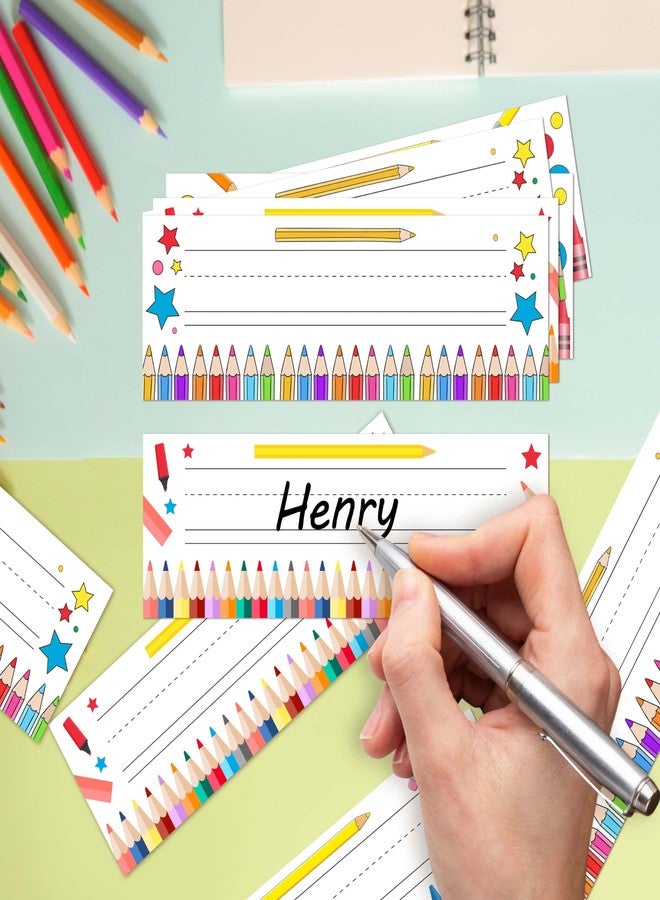 Cazhes Name Tags for Classroom Cubbies, 30 Colorful Name Plates for Desks, Back to School Self Adhesive Name Tags Sticker for Teachers Elementary - A09 - Image 3