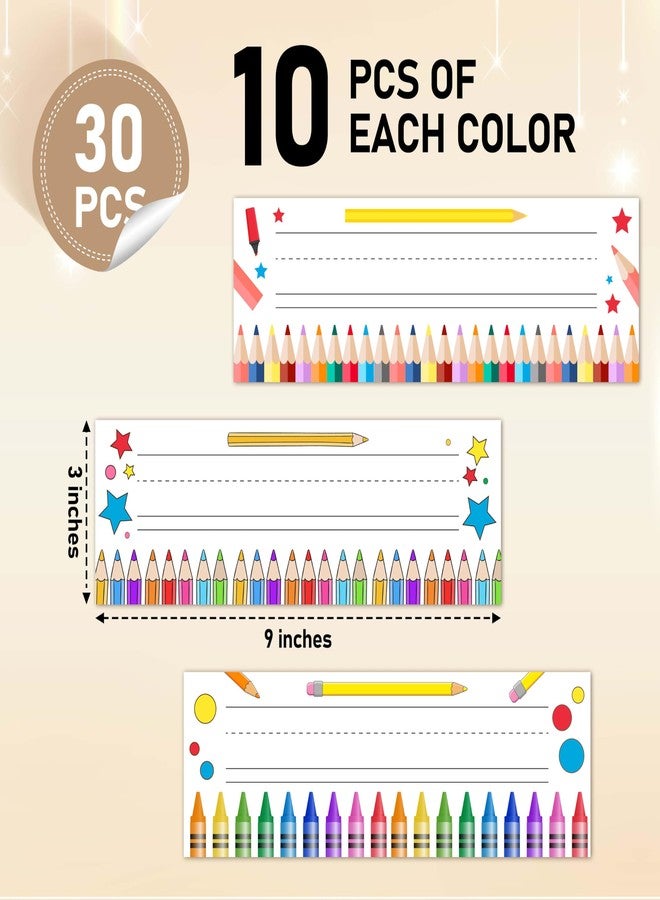 Cazhes Name Tags for Classroom Cubbies, 30 Colorful Name Plates for Desks, Back to School Self Adhesive Name Tags Sticker for Teachers Elementary - A09 - Image 2
