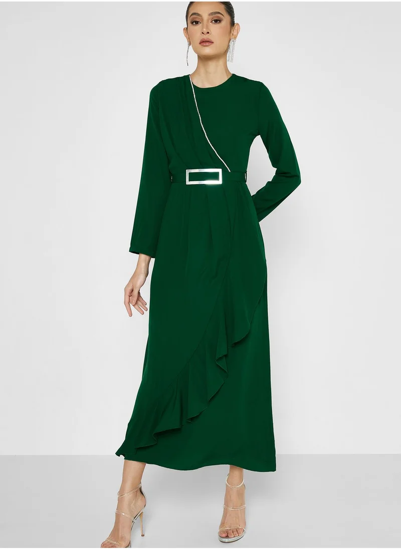 خزانة Surplice Neck Shift Dress